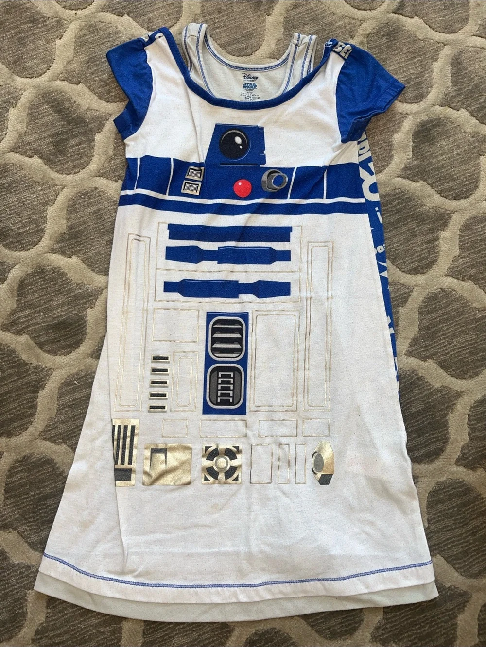 Disney R2-D2 Graphic Dress - White, Blue & Gold Accents